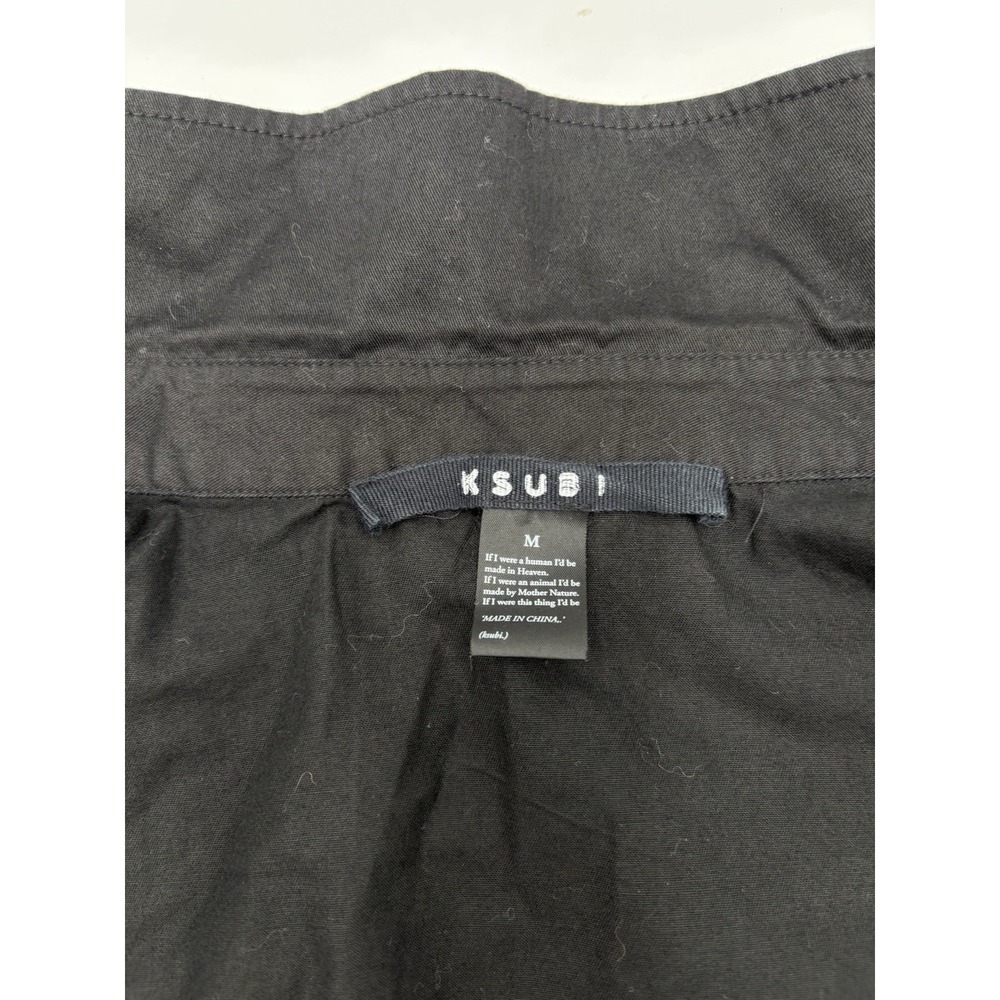 Ksubi Cropped Button Front Shirt Womens M Black Minimalist Luxury Cotton - Picture 2 of 11